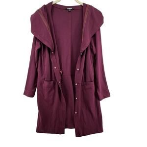 Mantova Maroon Purple Snap Front Shirt Size 40 Approximate US Size Medium Zip
